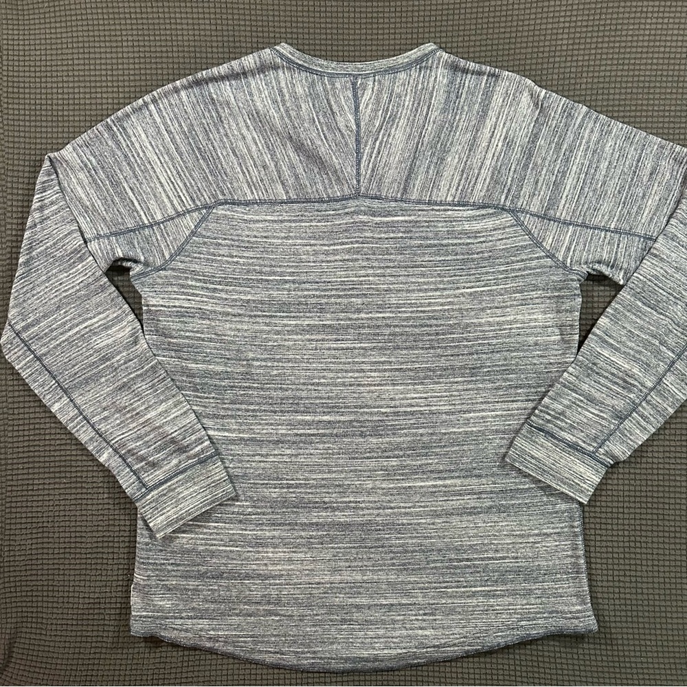 American Eagle Outfitters Mens XL Heather Blue Henley Long Sleeve Shirt - Picture 7 of 7